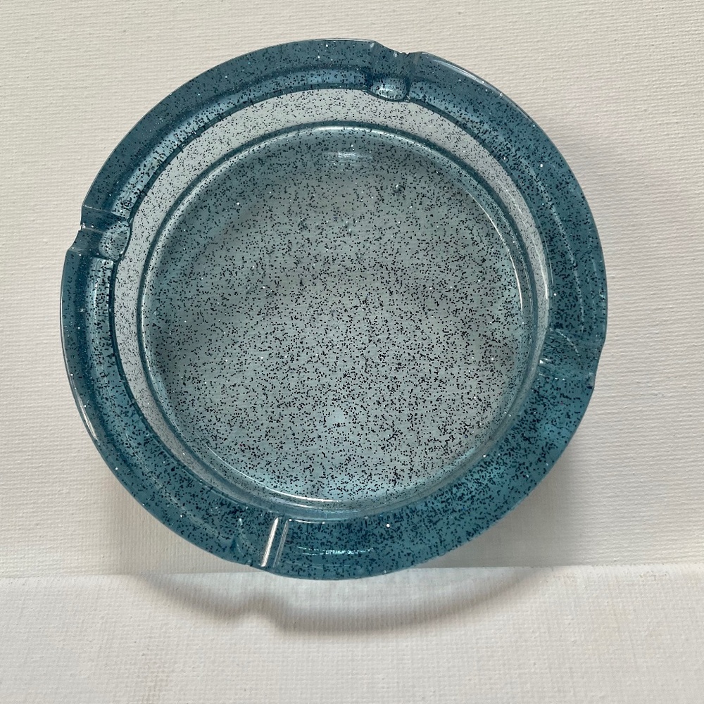 Blue Glitter Ashtray